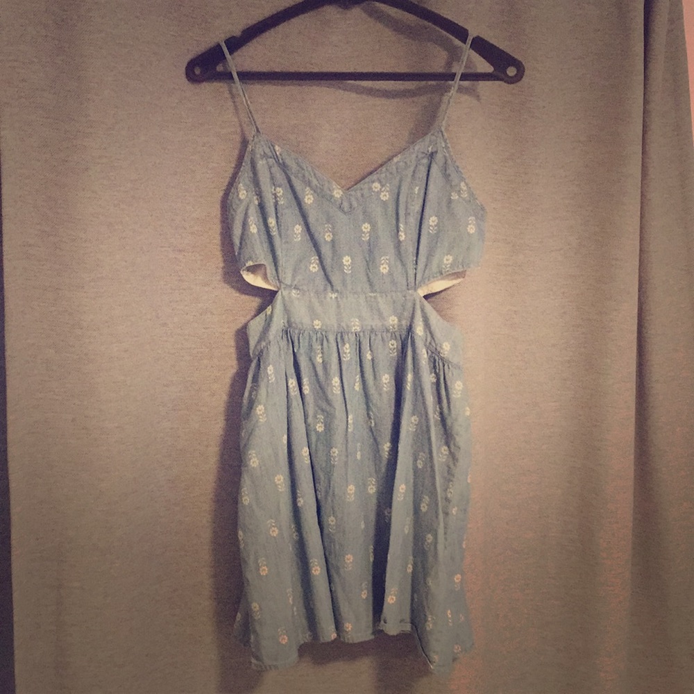 Abercrombie & Fitch Cut Out Denim Mini Dress
